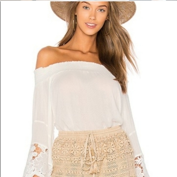 Ambiance NWT Off White Off Shoulder Gauze Top size Medium - Picture 4 of 5